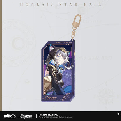 Honkai: Star Rail Invitation From The Stellar Series Glitter Quicksand Acrylic Keychain Fu Xuan ACG Go Anime www.acg-go.com Acheron, Aglaea, Argenti, Art Decor, Aventurine, Bailu, Black Swan, Blade, Boothill, Dan Heng • Imbibitor Lunae, Dr. Ratio, Feixiao, Firefly, Fu Xuan, Fugue, Huohuo, Jade, Jiaoqiu, Jing Yuan, Jingliu, Kafka, Lingsha, Luocha, March 7th, Mydei, Rappa, Robin, Ruan Mei, Seele, Serval, Silver Wolf, Sparkle, Stand, Sunday, The Herta, Topaz, Tribbie, Yunli