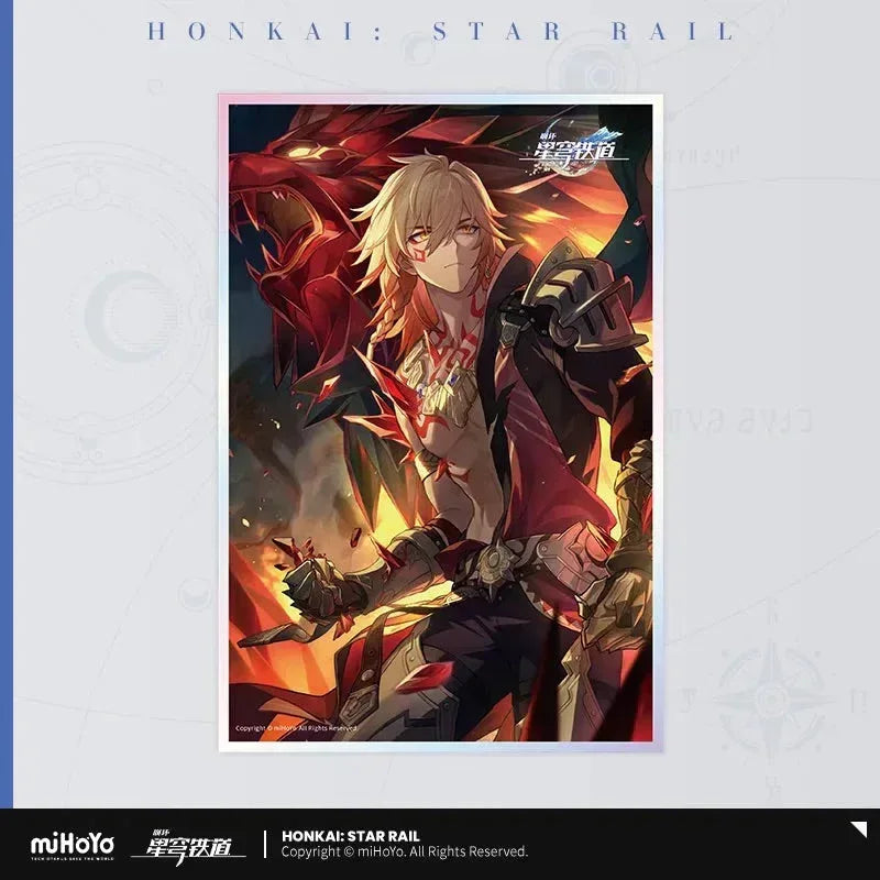 Honkai: Star Rail Light Cone Series Acrylic Shikishi Cardboard Flame of Blood, Blaze My Path ACG Go Anime www.acg-go.com Anaxa, Argenti, Art Decor, Aventurine, Bailu, Black Swan, Blade, Cardboard, Castorice, Cipher, Dan Heng, Feixiao, Fu Xuan, Gepard, Huohuo, Hyacine, Kafka, Light Cone, Lingsha, Luka, Luocha, March 7th, Moze, Mydei, Rappa, Robin, Shikishi, Sparkle, Sushang, Tribbie, Yanqing, Yukong