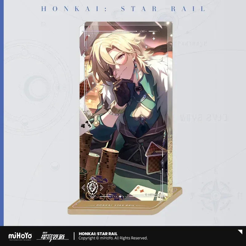 Honkai: Star Rail Light Cone Series Glitter Quicksand Acrylic Block Ornaments Inherently Unjust Destiny ACG Go Anime www.acg-go.com Anaxa, Argenti, Art Decor, Aventurine, Black Swan, Blade, Castorice, Cipher, Dan Heng, Dan Heng • Imbibitor Lunae, Feixiao, Gepard, Himeko, Huohuo, Hyacine, Jing Yuan, Jingliu, Light Cone, Luka, Moze, Mydei, Ruan Mei, Seele, Sparkle, Stand, Tribbie