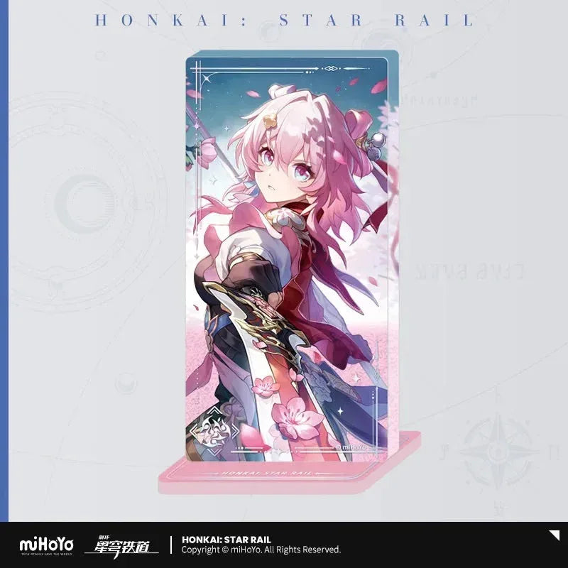 Honkai: Star Rail Light Cone Series Glitter Quicksand Acrylic Block Ornaments Poised to Bloom ACG Go Anime www.acg-go.com Anaxa, Argenti, Art Decor, Aventurine, Black Swan, Blade, Castorice, Cipher, Dan Heng, Dan Heng • Imbibitor Lunae, Feixiao, Gepard, Himeko, Huohuo, Hyacine, Jing Yuan, Jingliu, Light Cone, Luka, Moze, Mydei, Ruan Mei, Seele, Sparkle, Stand, Tribbie