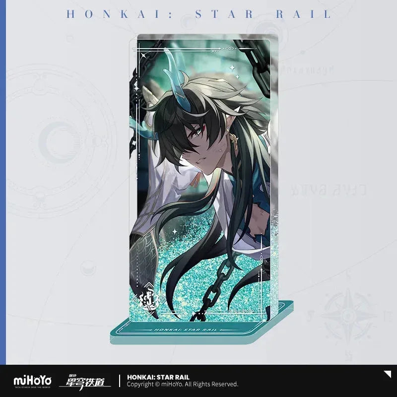 Honkai: Star Rail Light Cone Series Glitter Quicksand Acrylic Block Ornaments Brighter Than the Sun ACG Go Anime www.acg-go.com Anaxa, Argenti, Art Decor, Aventurine, Black Swan, Blade, Castorice, Cipher, Dan Heng, Dan Heng • Imbibitor Lunae, Feixiao, Gepard, Himeko, Huohuo, Hyacine, Jing Yuan, Jingliu, Light Cone, Luka, Moze, Mydei, Ruan Mei, Seele, Sparkle, Stand, Tribbie