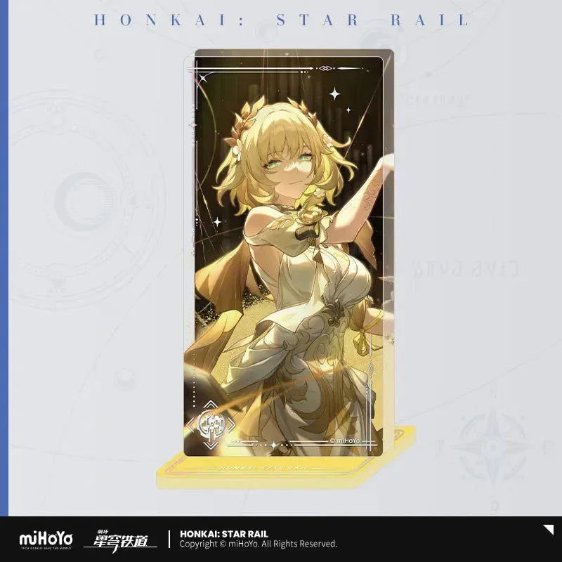Honkai: Star Rail Light Cone Series Glitter Quicksand Acrylic Block Ornaments Time Woven Into Gold ACG Go Anime www.acg-go.com Anaxa, Argenti, Art Decor, Aventurine, Black Swan, Blade, Castorice, Cipher, Dan Heng, Dan Heng • Imbibitor Lunae, Feixiao, Gepard, Himeko, Huohuo, Hyacine, Jing Yuan, Jingliu, Light Cone, Luka, Moze, Mydei, Ruan Mei, Seele, Sparkle, Stand, Tribbie
