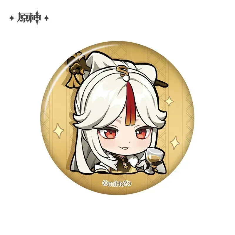 Genshin Impact Liyue Chibi Emojis Series Badge Ningguang ACG Go Anime www.acg-go.com Badge, Baizhu, Gaming, Jiaming, Lanyan, Liyue, Ningguang, Shenhe, Xiangling, Xianyun, Xiao, Xingqiu, Yaoyao, Yelan, Yunjin, Zhongli, Zibai