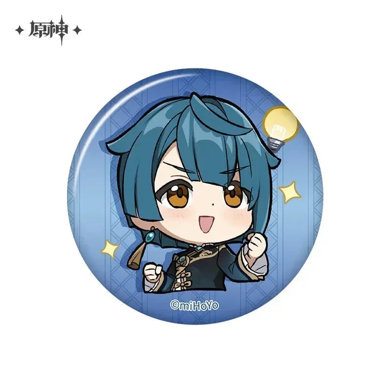 Genshin Impact Liyue Chibi Emojis Series Badge Xingqiu ACG Go Anime www.acg-go.com Badge, Baizhu, Gaming, Jiaming, Lanyan, Liyue, Ningguang, Shenhe, Xiangling, Xianyun, Xiao, Xingqiu, Yaoyao, Yelan, Yunjin, Zhongli, Zibai