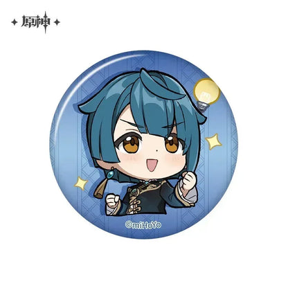 Genshin Impact Liyue Chibi Emojis Series Badge Xingqiu ACG Go Anime www.acg-go.com Badge, Baizhu, Gaming, Jiaming, Lanyan, Liyue, Ningguang, Shenhe, Xiangling, Xianyun, Xiao, Xingqiu, Yaoyao, Yelan, Yunjin, Zhongli, Zibai
