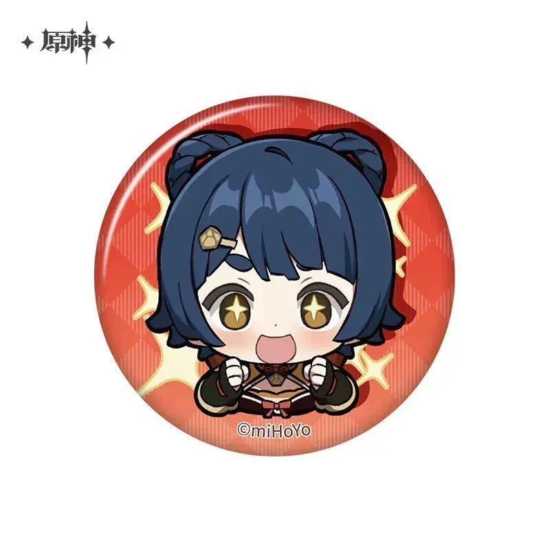 Genshin Impact Liyue Chibi Emojis Series Badge Xiangling ACG Go Anime www.acg-go.com Badge, Baizhu, Gaming, Jiaming, Lanyan, Liyue, Ningguang, Shenhe, Xiangling, Xianyun, Xiao, Xingqiu, Yaoyao, Yelan, Yunjin, Zhongli, Zibai