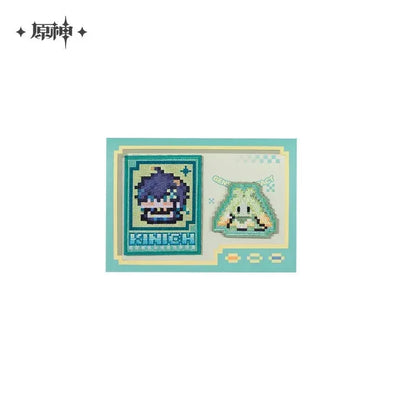 Genshin Impact Natlan Colorful Pixels Series Kinich Merch Embroidery Patch Set ACG Go Anime www.acg-go.com Art Decor, Badge, Bag, Cable, Electronics, Keycap, Kinich, Mouse, Mouse Pad