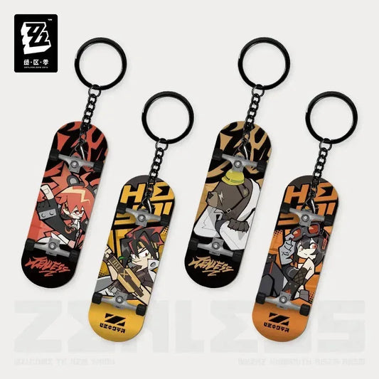 Zenless Zone Zero New Eridu Series Belobog Heavy Industries Chibi Fingertip Skateboard Pendant Keychain Koleda Belobog ACG Go Anime www.acg-go.com Anton Ivanov, Ben Bigger, Grace Howard, Koleda Belobog, Pendant & Keychain