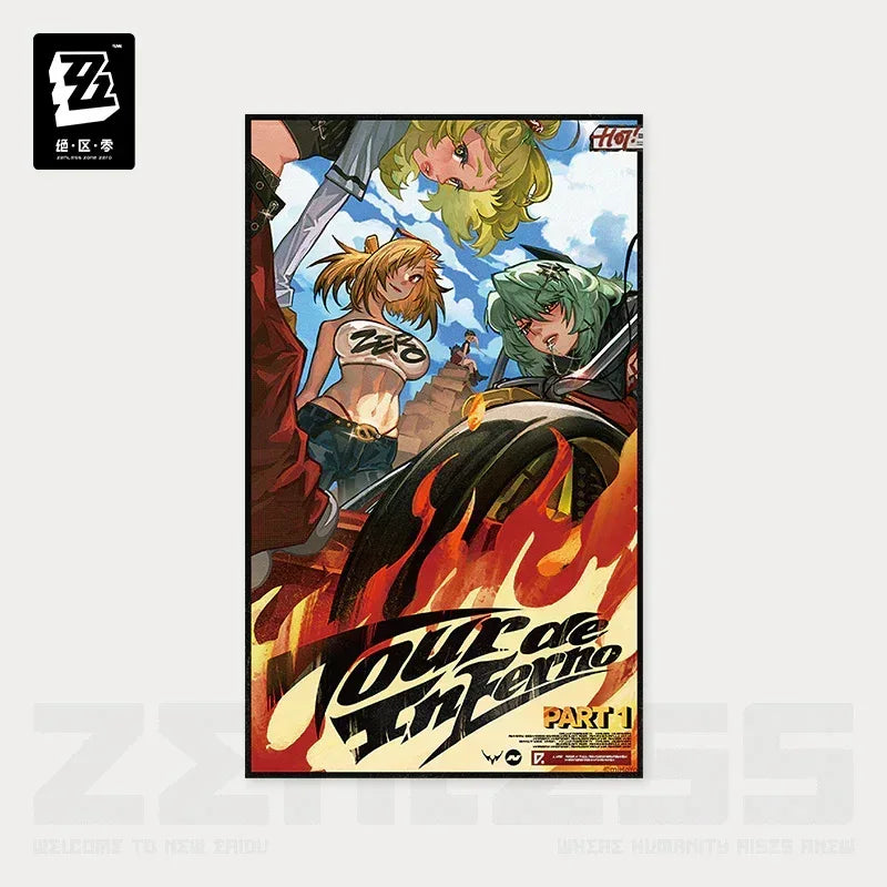 Zenless Zone Zero Random Play Video Tape Series Collectible Posters Vol.4 Tourde In Ferno ACG Go Anime www.acg-go.com Art Decor, Zenless Zone Zero