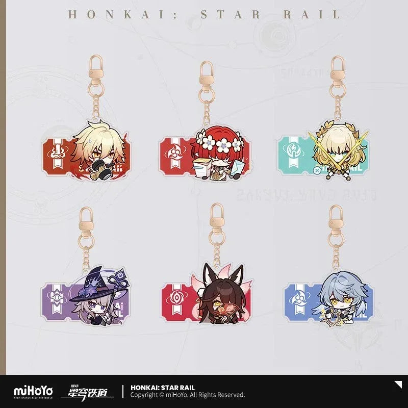 Pom-Pom Exhibition Series Acrylic Keychain Honkai: Star Rail Sunday (B) ACG Go Anime www.acg-go.com Acheron, Aglaea, Anaxa, Argenti, Aventurine, Black Swan, Blade, Boothill, Caelus, Castorice, Cerydra, Cipher, Dan Heng, Dan Heng • Imbibitor Lunae, Dr. Ratio, Firefly, Fu Xuan, Fugue, Huohuo, Hyacine, Hysilens, Jade, Jing Yuan, Jingliu, Kafka, Luocha, March 7th, Mydei, Pendant & Keychain, Phainon, Robin, Ruan Mei, Sam, Seele, Silver Wolf, Sparkle, Stelle, Sunday, The Herta, Topaz, Trailblazer, Tribbie