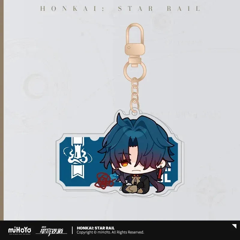 Honkai: Star Rail Pom-Pom Exhibition Series Acrylic Keychain Blade ACG Go Anime www.acg-go.com Acheron, Aglaea, Anaxa, Argenti, Aventurine, Black Swan, Blade, Boothill, Caelus, Castorice, Cerydra, Cipher, Dan Heng, Dan Heng • Imbibitor Lunae, Dr. Ratio, Firefly, Fu Xuan, Fugue, Huohuo, Hyacine, Hysilens, Jade, Jing Yuan, Jingliu, Kafka, Luocha, March 7th, Mydei, Pendant & Keychain, Phainon, Robin, Ruan Mei, Sam, Seele, Silver Wolf, Sparkle, Stelle, Sunday, The Herta, Topaz, Trailblazer, Tribbie