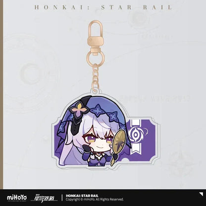 Honkai: Star Rail Pom-Pom Exhibition Series Acrylic Keychain Black Swan ACG Go Anime www.acg-go.com Acheron, Aglaea, Anaxa, Argenti, Aventurine, Black Swan, Blade, Boothill, Caelus, Castorice, Cerydra, Cipher, Dan Heng, Dan Heng • Imbibitor Lunae, Dr. Ratio, Firefly, Fu Xuan, Fugue, Huohuo, Hyacine, Hysilens, Jade, Jing Yuan, Jingliu, Kafka, Luocha, March 7th, Mydei, Pendant & Keychain, Phainon, Robin, Ruan Mei, Sam, Seele, Silver Wolf, Sparkle, Stelle, Sunday, The Herta, Topaz, Trailblazer, Tribbie
