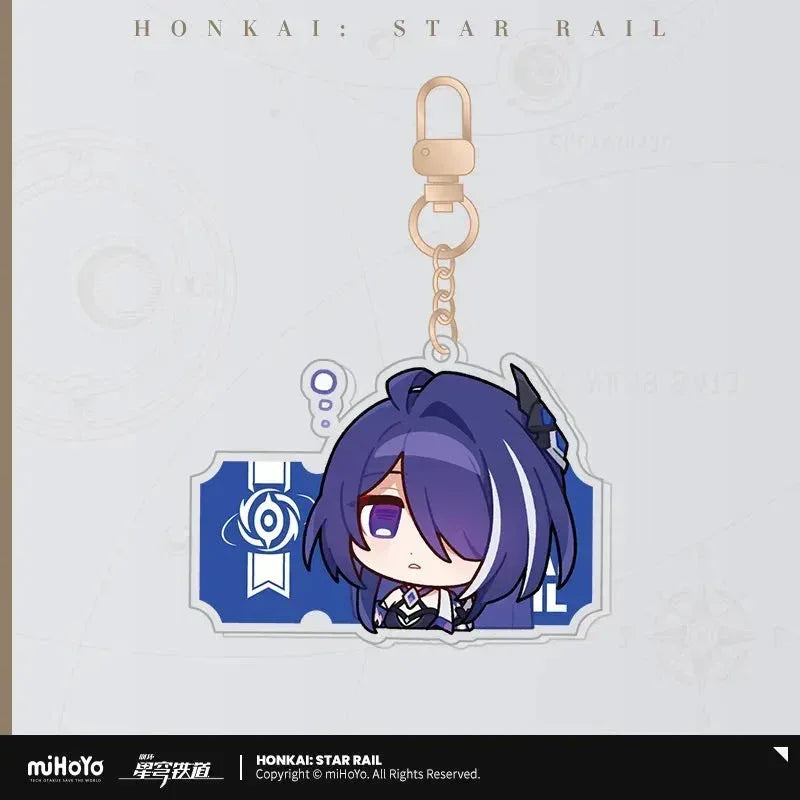 Honkai: Star Rail Pom-Pom Exhibition Series Acrylic Keychain Acheron ACG Go Anime www.acg-go.com Acheron, Aglaea, Anaxa, Argenti, Aventurine, Black Swan, Blade, Boothill, Caelus, Castorice, Cerydra, Cipher, Dan Heng, Dan Heng • Imbibitor Lunae, Dr. Ratio, Firefly, Fu Xuan, Fugue, Huohuo, Hyacine, Hysilens, Jade, Jing Yuan, Jingliu, Kafka, Luocha, March 7th, Mydei, Pendant & Keychain, Phainon, Robin, Ruan Mei, Sam, Seele, Silver Wolf, Sparkle, Stelle, Sunday, The Herta, Topaz, Trailblazer, Tribbie