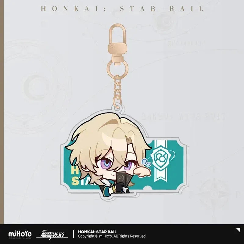Honkai: Star Rail Pom-Pom Exhibition Series Acrylic Keychain Aventurine ACG Go Anime www.acg-go.com Acheron, Aglaea, Anaxa, Argenti, Aventurine, Black Swan, Blade, Boothill, Caelus, Castorice, Cerydra, Cipher, Dan Heng, Dan Heng • Imbibitor Lunae, Dr. Ratio, Firefly, Fu Xuan, Fugue, Huohuo, Hyacine, Hysilens, Jade, Jing Yuan, Jingliu, Kafka, Luocha, March 7th, Mydei, Pendant & Keychain, Phainon, Robin, Ruan Mei, Sam, Seele, Silver Wolf, Sparkle, Stelle, Sunday, The Herta, Topaz, Trailblazer, Tribbie