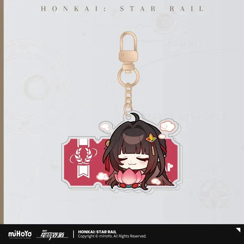 Honkai: Star Rail Pom-Pom Exhibition Series Acrylic Keychain Lingsha ACG Go Anime www.acg-go.com Acheron, Aglaea, Anaxa, Argenti, Aventurine, Black Swan, Blade, Boothill, Caelus, Castorice, Cerydra, Cipher, Dan Heng, Dan Heng • Imbibitor Lunae, Dr. Ratio, Firefly, Fu Xuan, Fugue, Huohuo, Hyacine, Hysilens, Jade, Jing Yuan, Jingliu, Kafka, Luocha, March 7th, Mydei, Pendant & Keychain, Phainon, Robin, Ruan Mei, Sam, Seele, Silver Wolf, Sparkle, Stelle, Sunday, The Herta, Topaz, Trailblazer, Tribbie
