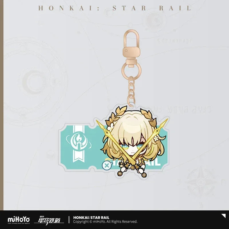 Honkai: Star Rail Pom-Pom Exhibition Series Acrylic Keychain Aglaea ACG Go Anime www.acg-go.com Acheron, Aglaea, Anaxa, Argenti, Aventurine, Black Swan, Blade, Boothill, Caelus, Castorice, Cerydra, Cipher, Dan Heng, Dan Heng • Imbibitor Lunae, Dr. Ratio, Firefly, Fu Xuan, Fugue, Huohuo, Hyacine, Hysilens, Jade, Jing Yuan, Jingliu, Kafka, Luocha, March 7th, Mydei, Pendant & Keychain, Phainon, Robin, Ruan Mei, Sam, Seele, Silver Wolf, Sparkle, Stelle, Sunday, The Herta, Topaz, Trailblazer, Tribbie