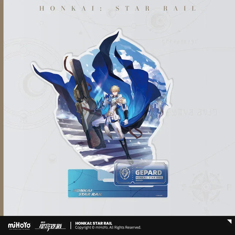 Honkai: Star Rail The Preservation Character Warp Artwork Acrylic Stand Gepard ACG Go Anime www.acg-go.com Aventurine, Caelus, Dan Heng • Permansor Terrae, Fu Xuan, Gepard, March 7th, Stand, Stelle, Trailblazer