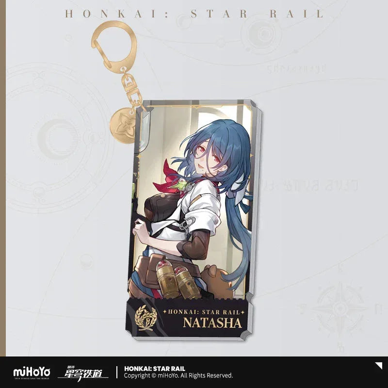 Honkai: Star Rail The Abundance Character Warp Artwork Acrylic Keychain Natasha ACG Go Anime www.acg-go.com Bailu, Gallagher, Huohuo, Lingsha, Luocha, Lynx, Natasha, Pendant & Keychain