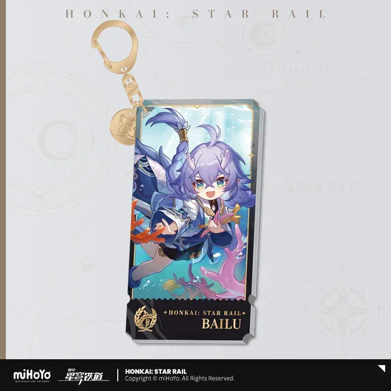 Honkai: Star Rail The Abundance Character Warp Artwork Acrylic Keychain Bailu ACG Go Anime www.acg-go.com Bailu, Gallagher, Huohuo, Lingsha, Luocha, Lynx, Natasha, Pendant & Keychain