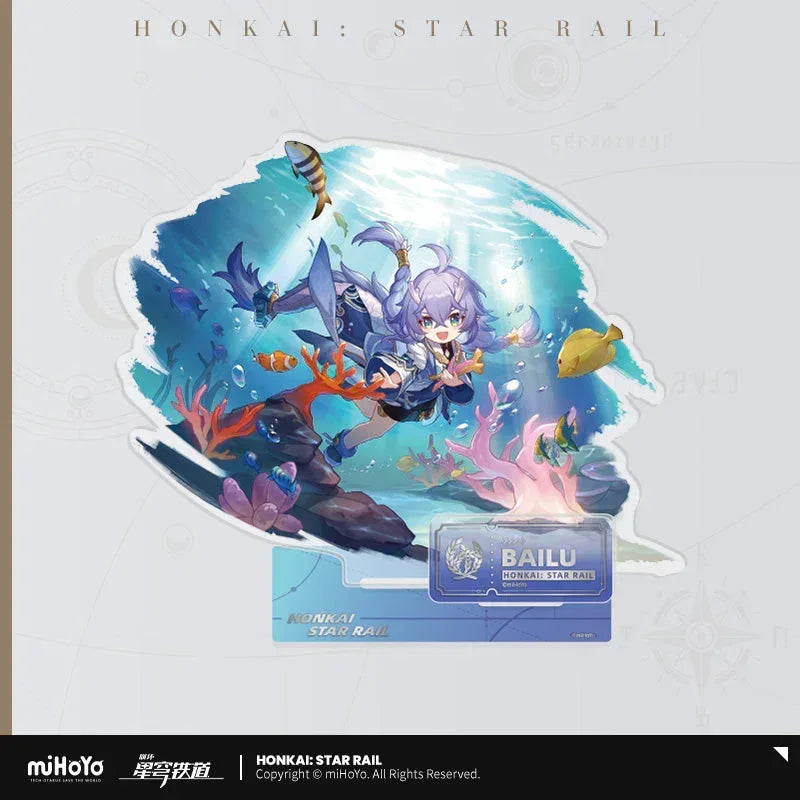 Honkai: Star Rail The Abundance Character Warp Artwork Acrylic Stand Bailu ACG Go Anime www.acg-go.com Bailu, Gallagher, Huohuo, Lingsha, Luocha, Lynx, Natasha, Stand