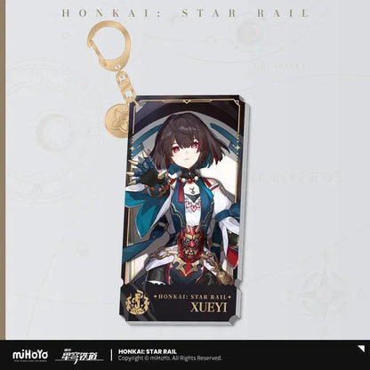 Honkai: Star Rail The Destruction Character Warp Artwork Acrylic Keychain Xueyi ACG Go Anime www.acg-go.com Arlan, Blade, Caelus, Clara, Dan Heng • Imbibitor Lunae, Firefly, Hook, Jingliu, Misha, Mydei, Pendant & Keychain, Phainon, Sam, Stelle, Trailblazer, Xueyi, Yunli
