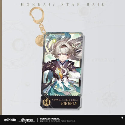 Honkai: Star Rail The Destruction Character Warp Artwork Acrylic Keychain Firefly ACG Go Anime www.acg-go.com Arlan, Blade, Caelus, Clara, Dan Heng • Imbibitor Lunae, Firefly, Hook, Jingliu, Misha, Mydei, Pendant & Keychain, Phainon, Sam, Stelle, Trailblazer, Xueyi, Yunli
