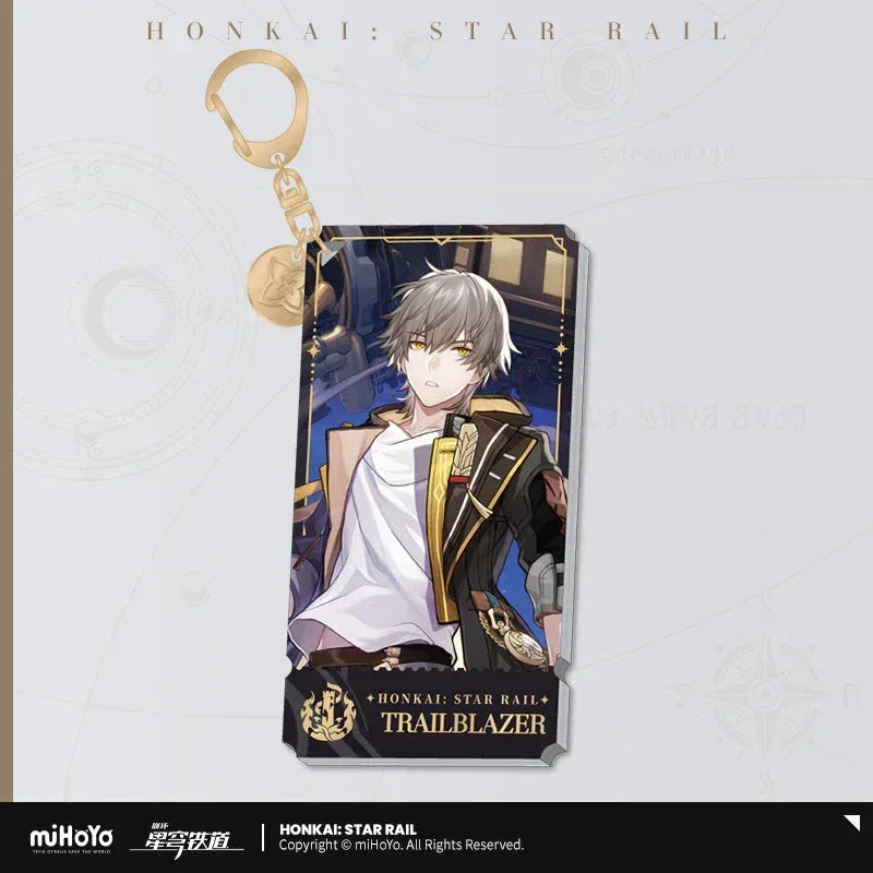 Honkai: Star Rail The Destruction Character Warp Artwork Acrylic Keychain Trailblazer Caelus (Male) ACG Go Anime www.acg-go.com Arlan, Blade, Caelus, Clara, Dan Heng • Imbibitor Lunae, Firefly, Hook, Jingliu, Misha, Mydei, Pendant & Keychain, Phainon, Sam, Stelle, Trailblazer, Xueyi, Yunli