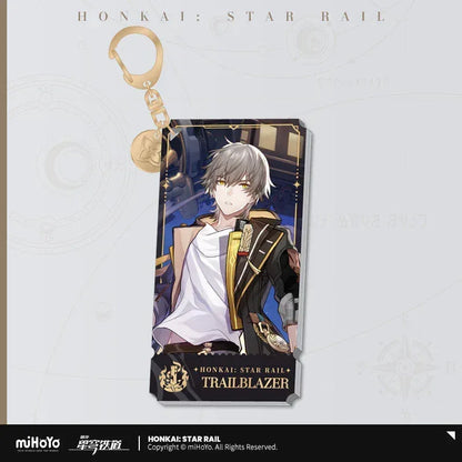 Honkai: Star Rail The Destruction Character Warp Artwork Acrylic Keychain Trailblazer Caelus (Male) ACG Go Anime www.acg-go.com Arlan, Blade, Caelus, Clara, Dan Heng • Imbibitor Lunae, Firefly, Hook, Jingliu, Misha, Mydei, Pendant & Keychain, Phainon, Sam, Stelle, Trailblazer, Xueyi, Yunli