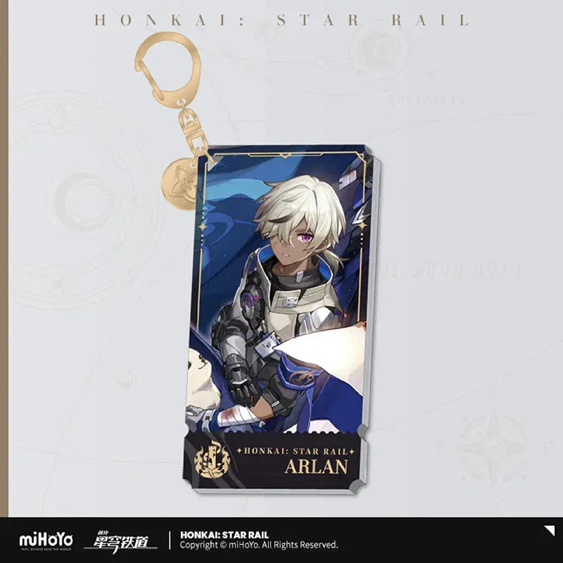 Honkai: Star Rail The Destruction Character Warp Artwork Acrylic Keychain Arlan ACG Go Anime www.acg-go.com Arlan, Blade, Caelus, Clara, Dan Heng • Imbibitor Lunae, Firefly, Hook, Jingliu, Misha, Mydei, Pendant & Keychain, Phainon, Sam, Stelle, Trailblazer, Xueyi, Yunli