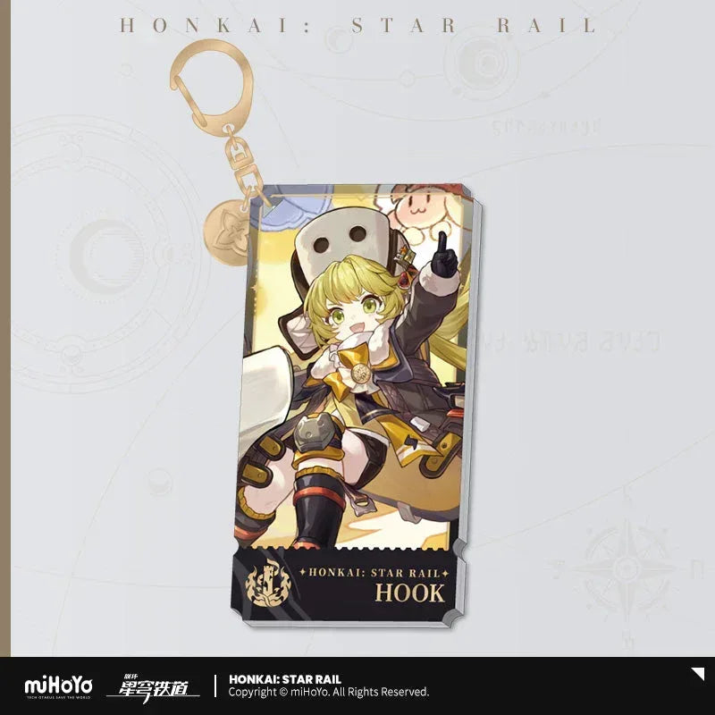 Honkai: Star Rail The Destruction Character Warp Artwork Acrylic Keychain Hook ACG Go Anime www.acg-go.com Arlan, Blade, Caelus, Clara, Dan Heng • Imbibitor Lunae, Firefly, Hook, Jingliu, Misha, Mydei, Pendant & Keychain, Phainon, Sam, Stelle, Trailblazer, Xueyi, Yunli