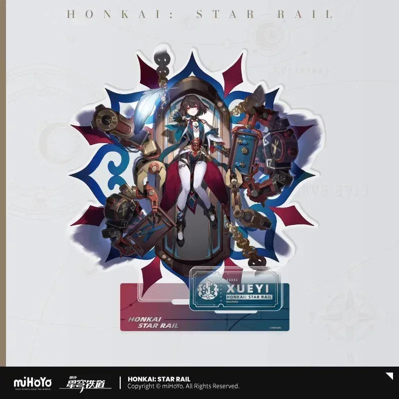 Honkai: Star Rail The Destruction Character Warp Artwork Acrylic Stand Xueyi ACG Go Anime www.acg-go.com Arlan, Blade, Caelus, Clara, Dan Heng • Imbibitor Lunae, Hook, Jingliu, Misha, Mydei, Phainon, Stand, Stelle, Trailblazer, Xueyi, Yunli