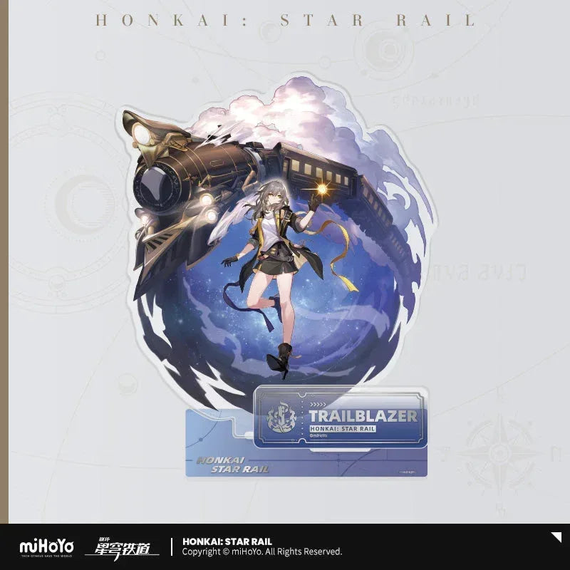 Honkai: Star Rail The Destruction Character Warp Artwork Acrylic Stand Trailblazer Stelle (Female) ACG Go Anime www.acg-go.com Arlan, Blade, Caelus, Clara, Dan Heng • Imbibitor Lunae, Hook, Jingliu, Misha, Mydei, Phainon, Stand, Stelle, Trailblazer, Xueyi, Yunli