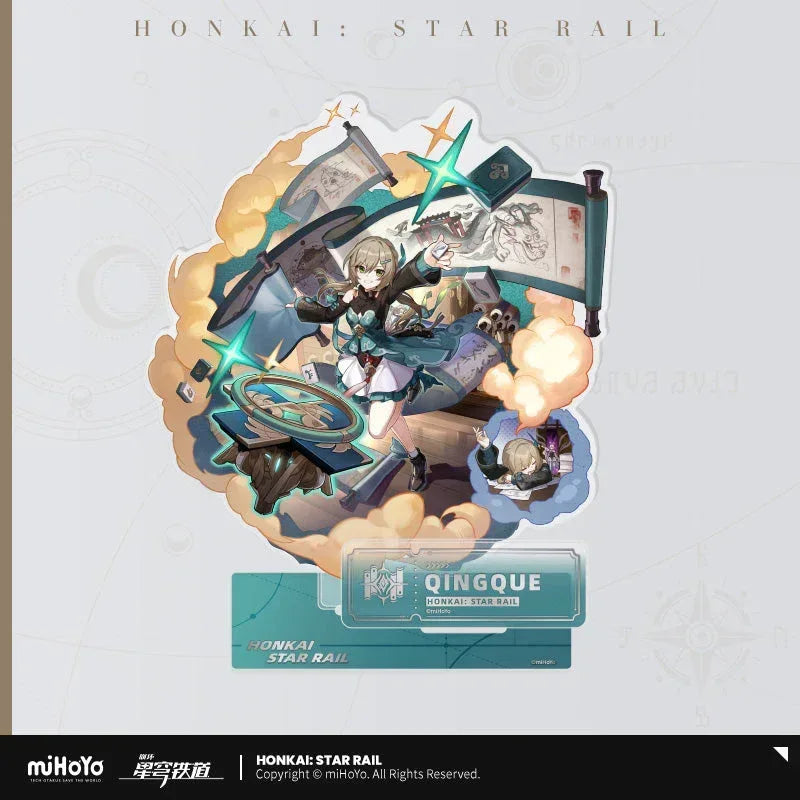 Honkai: Star Rail The Erudition Character Warp Artwork Acrylic Stand Qingque ACG Go Anime www.acg-go.com Anaxa, Argenti, Herta, Himeko, Jade, Jing Yuan, Qingque, Rappa, Serval, Stand, The Herta