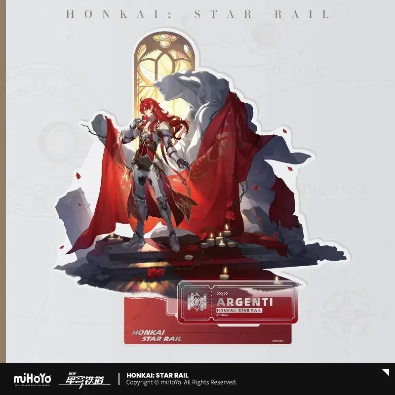 Honkai: Star Rail The Erudition Character Warp Artwork Acrylic Stand Argenti ACG Go Anime www.acg-go.com Anaxa, Argenti, Herta, Himeko, Jade, Jing Yuan, Qingque, Rappa, Serval, Stand, The Herta