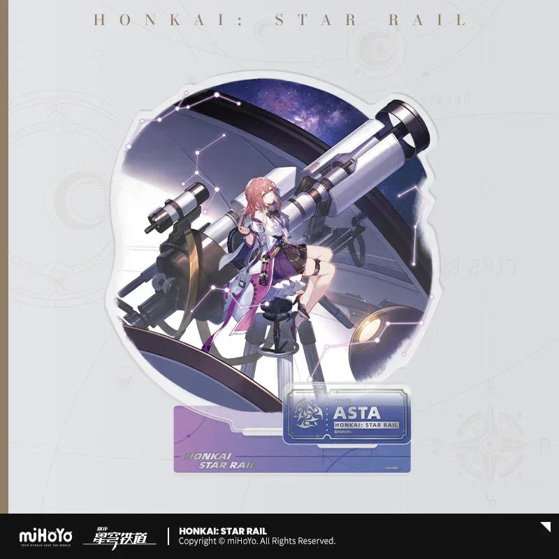 Honkai: Star Rail The Harmony Character Warp Artwork Acrylic Stand Asta ACG Go Anime www.acg-go.com Asta, Bronya, Caelus, Cerydra, Hanya, Robin, Ruan Mei, Sparkle, Stand, Stelle, Tingyun, Trailblazer, Tribbie, Yukong
