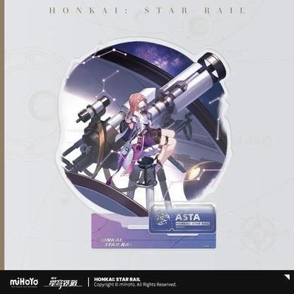 Honkai: Star Rail The Harmony Character Warp Artwork Acrylic Stand Asta ACG Go Anime www.acg-go.com Asta, Bronya, Caelus, Cerydra, Hanya, Robin, Ruan Mei, Sparkle, Stand, Stelle, Tingyun, Trailblazer, Tribbie, Yukong