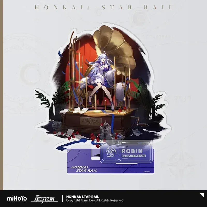 Honkai: Star Rail The Harmony Character Warp Artwork Acrylic Stand Robin ACG Go Anime www.acg-go.com Asta, Bronya, Caelus, Cerydra, Hanya, Robin, Ruan Mei, Sparkle, Stand, Stelle, Tingyun, Trailblazer, Tribbie, Yukong