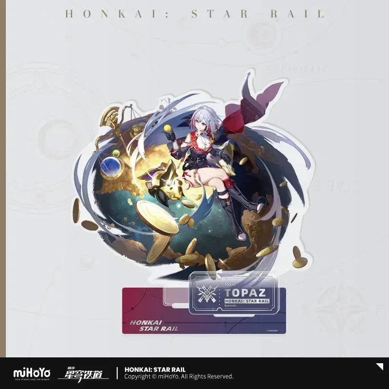 Honkai: Star Rail The Hunt Character Warp Artwork Acrylic Stand Topaz and Numby ACG Go Anime www.acg-go.com Boothill, Dan Heng, Dr. Ratio, Feixiao, Marius von Hagen, Moze, Seele, Stand, Sushang, Topaz and Numby, Yanqing
