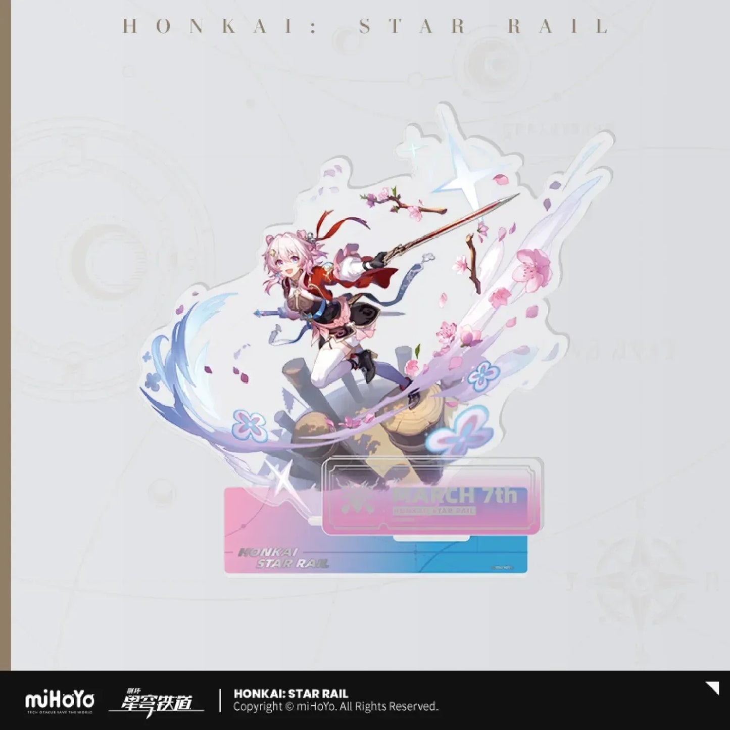 Honkai: Star Rail The Hunt Character Warp Artwork Acrylic Stand March 7th ACG Go Anime www.acg-go.com Boothill, Dan Heng, Dr. Ratio, Feixiao, Marius von Hagen, Moze, Seele, Stand, Sushang, Topaz and Numby, Yanqing