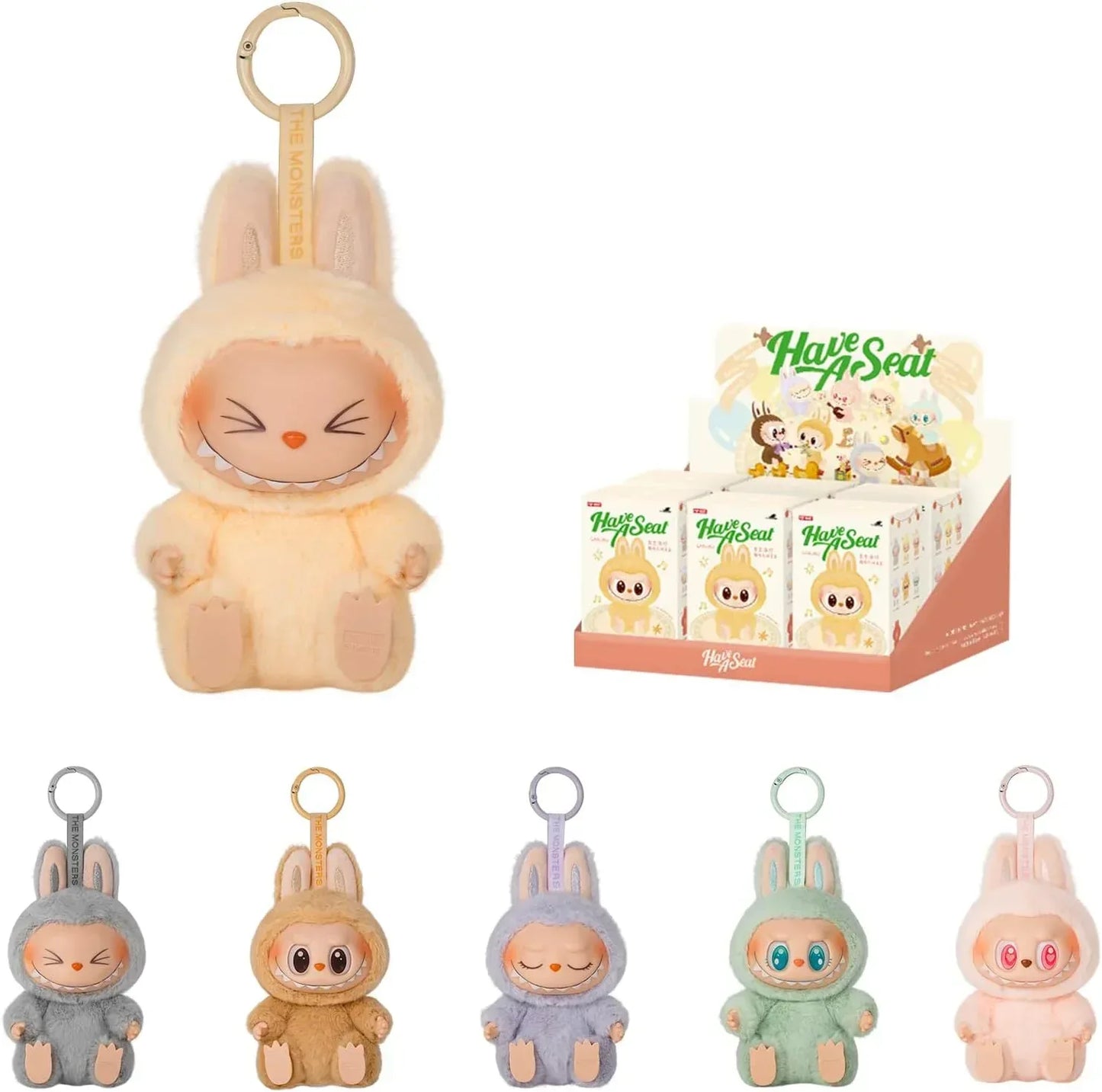POP MART The Monsters Have a Seat Series Plush Toy Mystery Box All Set(6pcs) ACG Go Anime www.acg-go.com Baba, Dada, Hehe, Labubu, Mystery Box, Ququ, Sisi, Zizi