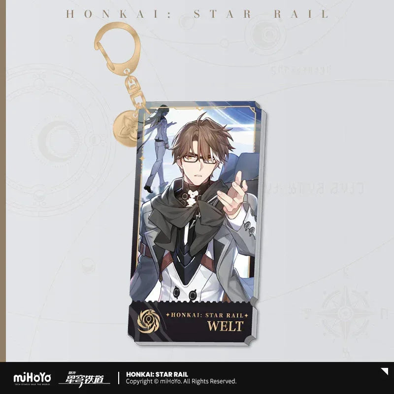 Honkai: Star Rail The Nihility Character Warp Artwork Acrylic Keychain Welt ACG Go Anime www.acg-go.com Acheron, Black Swan, Cipher, Guinaifen, Hysilens, Jiaoqiu, Kafka, Luka, Pela, Pendant & Keychain, Sampo, Silver Wolf, Welt