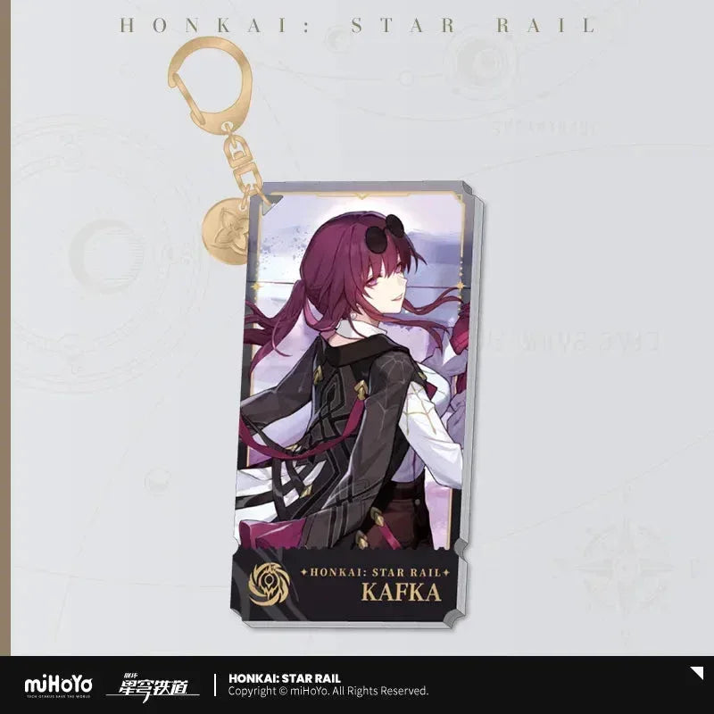 Honkai: Star Rail The Nihility Character Warp Artwork Acrylic Keychain Kafka ACG Go Anime www.acg-go.com Acheron, Black Swan, Cipher, Guinaifen, Hysilens, Jiaoqiu, Kafka, Luka, Pela, Pendant & Keychain, Sampo, Silver Wolf, Welt