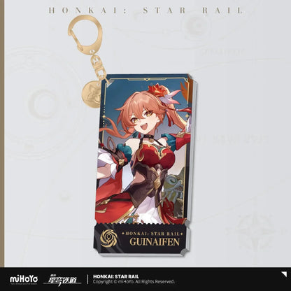 Honkai: Star Rail The Nihility Character Warp Artwork Acrylic Keychain Guinaifen ACG Go Anime www.acg-go.com Acheron, Black Swan, Cipher, Guinaifen, Hysilens, Jiaoqiu, Kafka, Luka, Pela, Pendant & Keychain, Sampo, Silver Wolf, Welt