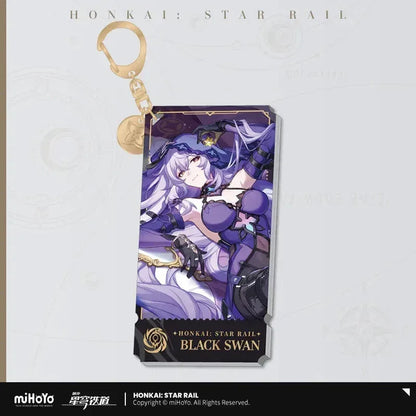 Honkai: Star Rail The Nihility Character Warp Artwork Acrylic Keychain Black Swan ACG Go Anime www.acg-go.com Acheron, Black Swan, Cipher, Guinaifen, Hysilens, Jiaoqiu, Kafka, Luka, Pela, Pendant & Keychain, Sampo, Silver Wolf, Welt