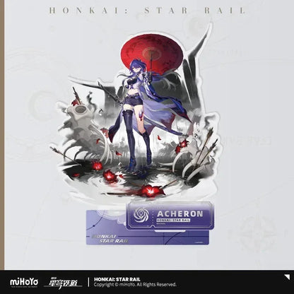 Honkai: Star Rail The Nihility Character Warp Artwork Acrylic Stand Acheron ACG Go Anime www.acg-go.com Acheron, Black Swan, Cipher, Guinaifen, Hysilens, Jiaoqiu, Kafka, Luka, Pela, Sampo, Silver Wolf, Stand, Welt