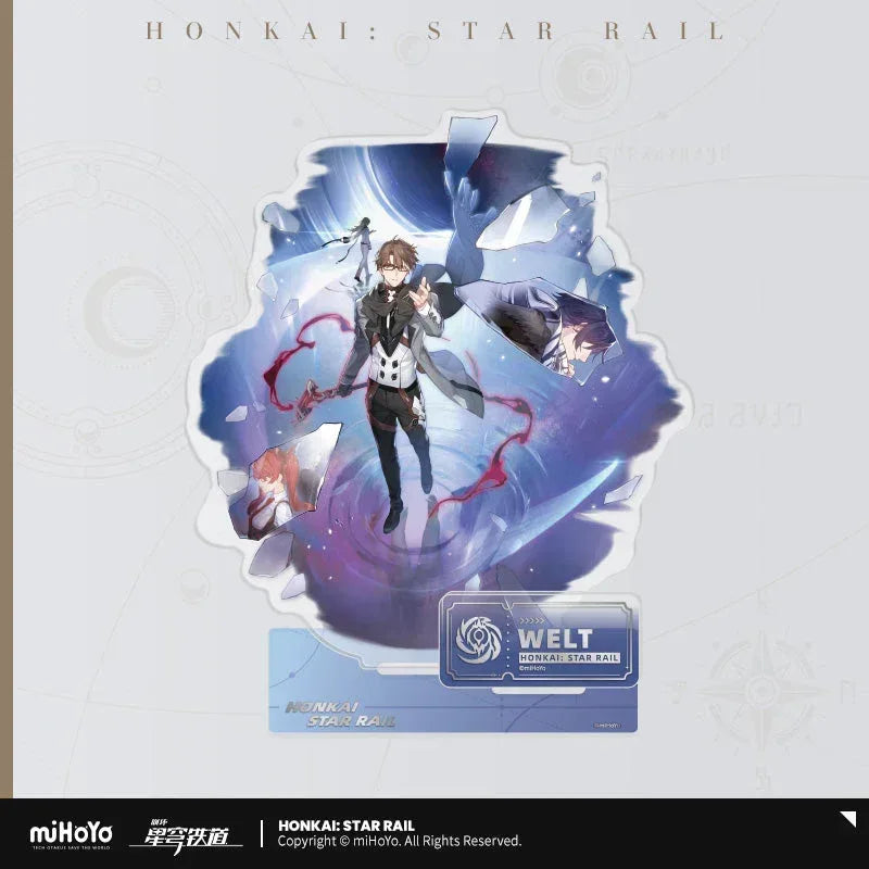 Honkai: Star Rail The Nihility Character Warp Artwork Acrylic Stand Welt ACG Go Anime www.acg-go.com Acheron, Black Swan, Cipher, Guinaifen, Hysilens, Jiaoqiu, Kafka, Luka, Pela, Sampo, Silver Wolf, Stand, Welt