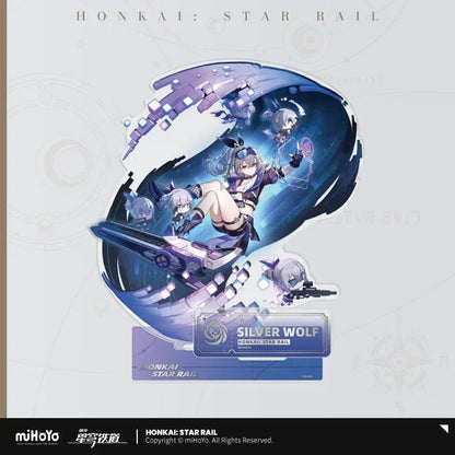 Honkai: Star Rail The Nihility Character Warp Artwork Acrylic Stand Silver Wolf ACG Go Anime www.acg-go.com Acheron, Black Swan, Cipher, Guinaifen, Hysilens, Jiaoqiu, Kafka, Luka, Pela, Sampo, Silver Wolf, Stand, Welt