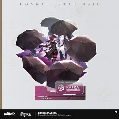 Honkai: Star Rail The Nihility Character Warp Artwork Acrylic Stand Kafka ACG Go Anime www.acg-go.com Acheron, Black Swan, Cipher, Guinaifen, Hysilens, Jiaoqiu, Kafka, Luka, Pela, Sampo, Silver Wolf, Stand, Welt