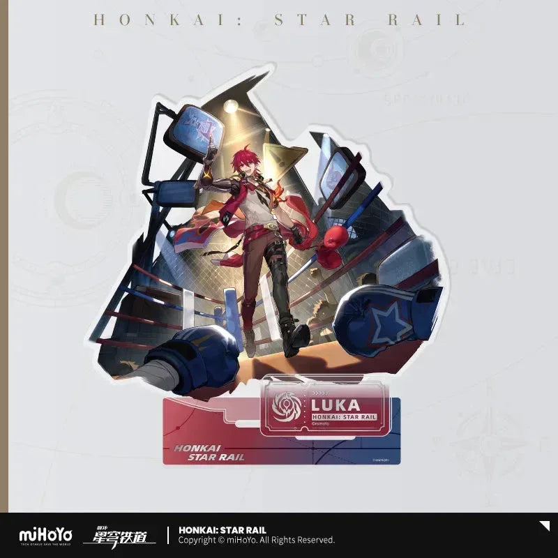 Honkai: Star Rail The Nihility Character Warp Artwork Acrylic Stand Luka ACG Go Anime www.acg-go.com Acheron, Black Swan, Cipher, Guinaifen, Hysilens, Jiaoqiu, Kafka, Luka, Pela, Sampo, Silver Wolf, Stand, Welt