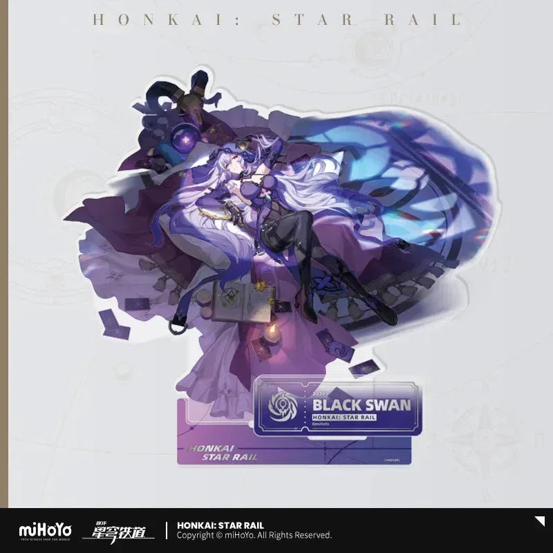 Honkai: Star Rail The Nihility Character Warp Artwork Acrylic Stand Black Swan ACG Go Anime www.acg-go.com Acheron, Black Swan, Cipher, Guinaifen, Hysilens, Jiaoqiu, Kafka, Luka, Pela, Sampo, Silver Wolf, Stand, Welt